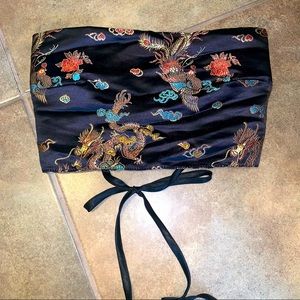 Silk Lace-Back Tube Top